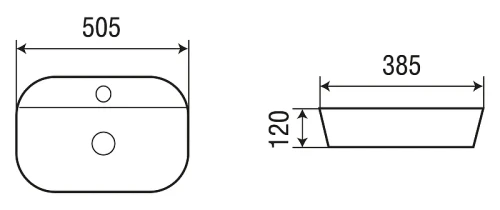 Раковина WeltWasser Elbach 2202 K509 50 10000004548 Мрамор фаянс накладная