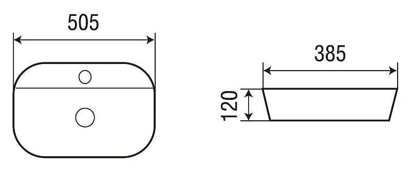 Раковина WeltWasser Elbach 2202 K509 50 10000004548 Мрамор фаянс накладная