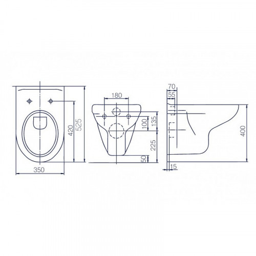 Унитаз Rosa Элеганс 4620008199115 подвесной с сиденьем Микролифт