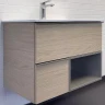 Тумба с раковиной Comforty Тургояк 75 00-00020597 подвесная Дуб светлый