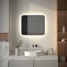 Зеркало Defesto Aura 70х60 DF 2966RH с подсветкой 23W-4500K/ИК - выключатель/Нейтральный белый свет/Черная рама