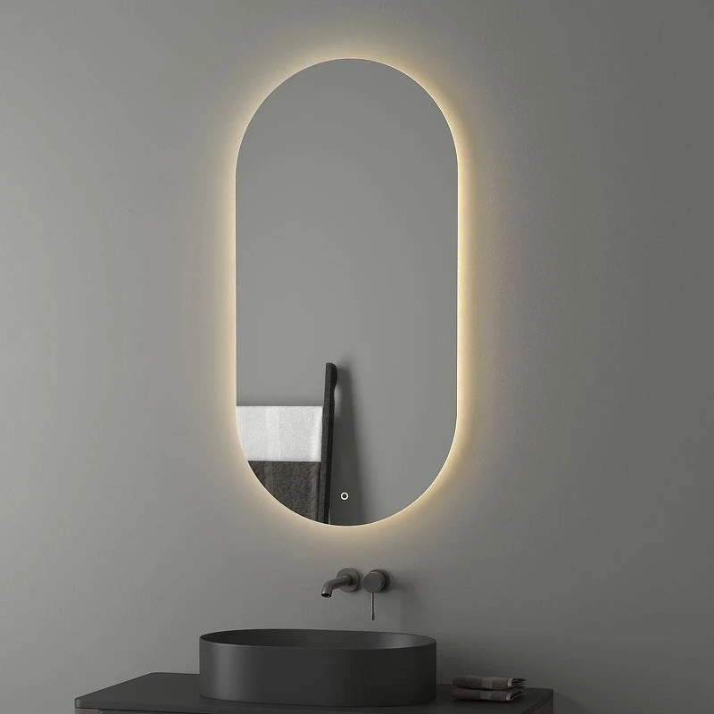 Зеркало Evoform Ledshine 60х120 103502 с подсветкой 26,5 W - сенсорный выключатель - теплый белый свет