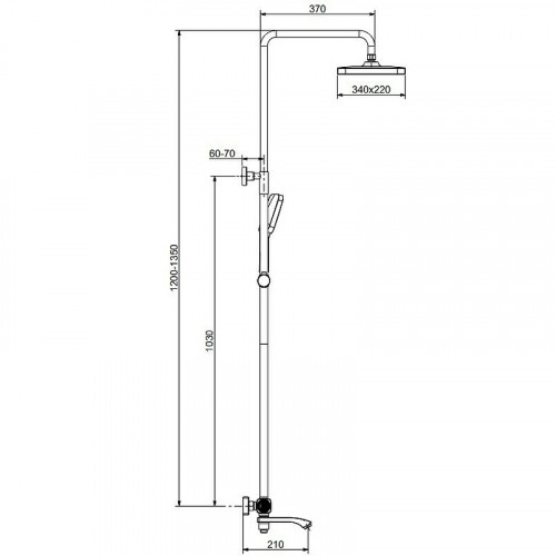 Душевая система Raglo R01.26.09 с термостатом Графит матовый латунь на стену