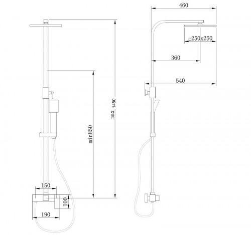 Душевая система Abber Daheim AF8220BL цвет Черный матовый