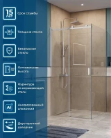 Душевой уголок BelBagno Soft Close-2 100x100 SOFT_CLOSE-2-A-1-100-C-Cr профиль Хром стекло прозрачное