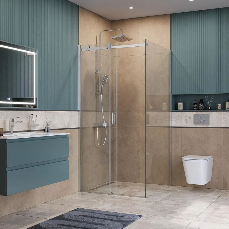 Душевой уголок BelBagno Soft Close-2 100x100 SOFT_CLOSE-2-A-1-100-C-Cr профиль Хром стекло прозрачное