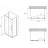 Душевой уголок Abber Schwarzer Diamant 120x90 AG30120BMH-S90BM-S90BM профиль Черный стекло матовое