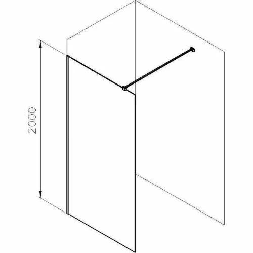 Душевая перегородка Ravak ST Walk-In Wall Air 120 GW9WG0300Z1C профиль Черный стекло Transparent