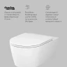 Комплект унитаза с инсталляцией AM.PM Func FlashClean IS90101.8F1701 с сиденьем Микролифт и Белой глянцевой клавишей смыва фарфор подвесной