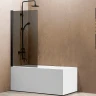 Шторка на ванну Vincea VSB 80х140 VSB-11800CGB профиль Черный матовый стекло тонированное