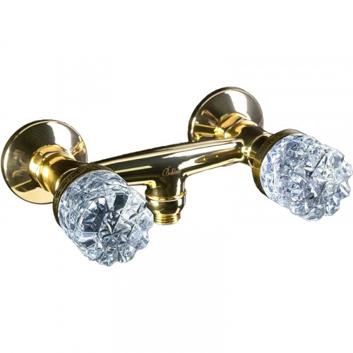 Смеситель для душа Boheme Crystal 294-CRST Золото латунь на стену