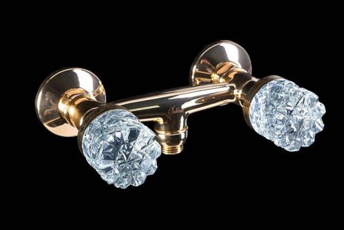 Смеситель для душа Boheme Crystal 294-CRST Золото латунь на стену