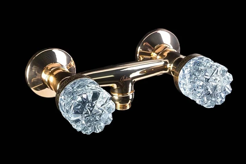 Смеситель для душа Boheme Crystal 294-CRST Золото латунь на стену