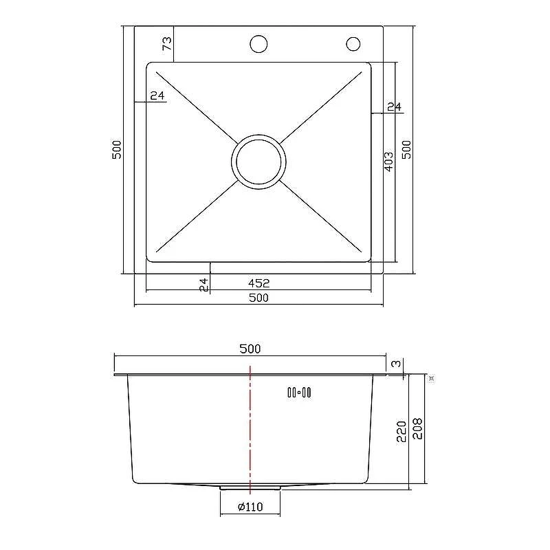 Кухонная мойка Fmark 50 FSC5050L цвет Сатин