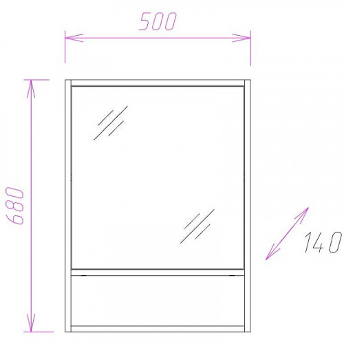 Зеркальный шкаф Onika Натали 50.00 R 205013 Ясень таормина