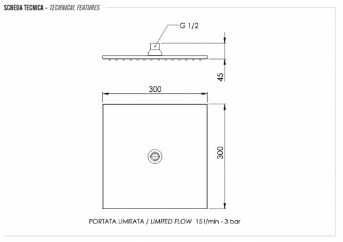 Верхний душ Remer 359SSLNOX цвет Черный матовый