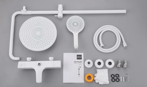 Душевая система Abber Thermostat AF8516FWL с термостатом цвет Белый матовый