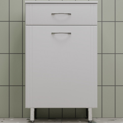 Комод Style Line Эко Стандарт ТН 50 АА00-000042 с бельевой корзиной Белый глянцевый МДФ / ЛДСП