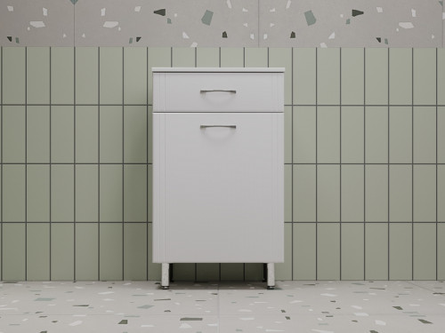 Комод Style Line Эко Стандарт ТН 50 АА00-000042 с бельевой корзиной Белый глянцевый МДФ / ЛДСП