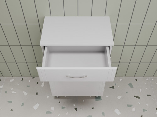 Комод Style Line Эко Стандарт ТН 50 АА00-000042 с бельевой корзиной Белый глянцевый МДФ / ЛДСП