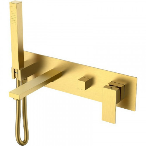 Смеситель для ванны Boheme Qubic 474-2-MG Золото матовое латунь встраиваемый