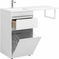Тумба с раковиной Aquanet Токио 110 L 239298 Белая МДФ / ЛДСП