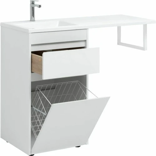 Тумба с раковиной Aquanet Токио 110 L 239298 Белая МДФ / ЛДСП