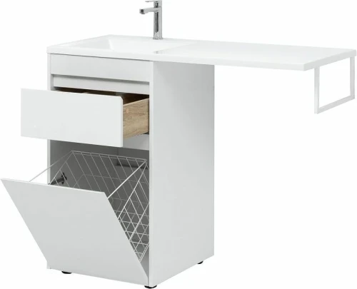 Тумба с раковиной Aquanet Токио 110 L 239298 Белая МДФ / ЛДСП