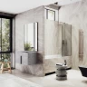 Шторка на ванну Maybah Glass MGV-125-2у 340x1400 в узком профиле Бронза стекло бронзовое матовое
