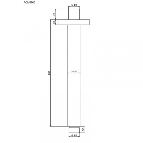 Кронштейн для верхнего душа AQUAme AQM8705BG цвет Золото шлифованное