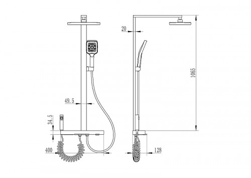 Душевая система Ceruttispa Mauro 11362 цвет Графит