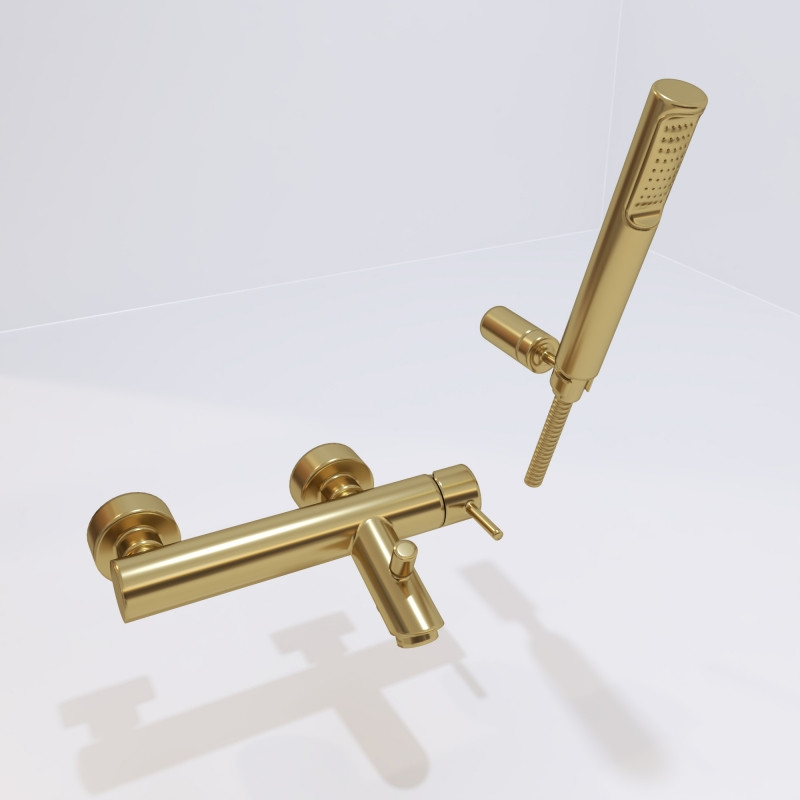 Смеситель для ванны Paffoni Light LIG023HGSP Золото на стену