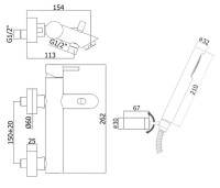 Смеситель для ванны Paffoni Light LIG023HGSP Золото на стену