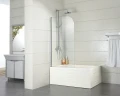 Шторка на ванну Azario Merrit 70 NF6211 700 профиль Серебро стекло прозрачное