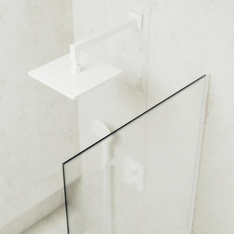 Шторка на ванну Maybah Glass MGV-91-1у 500x1400 в узком профиле Белый стекло сатиновое