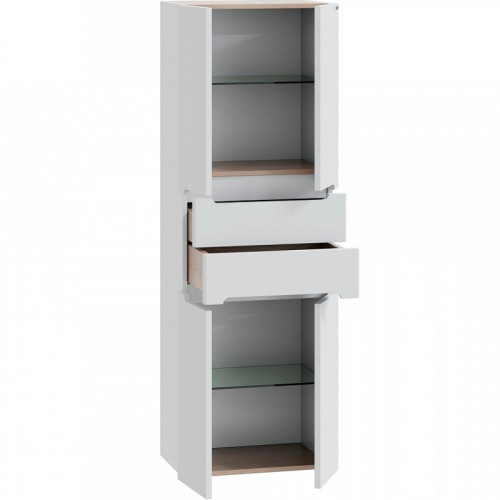 Шкаф пенал СанТа Лондон 60 подвесной Белый МДФ / ЛДСП