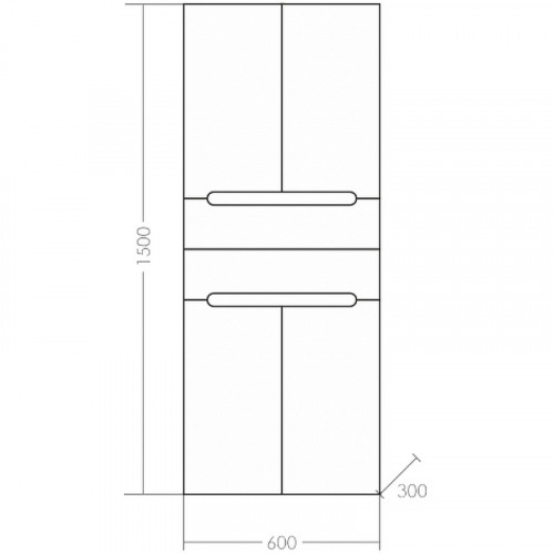 Шкаф пенал СанТа Лондон 60 подвесной Белый МДФ / ЛДСП