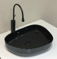 Раковина-чаша BelBagno 55 BB1435-NERO Черная фаянс накладная