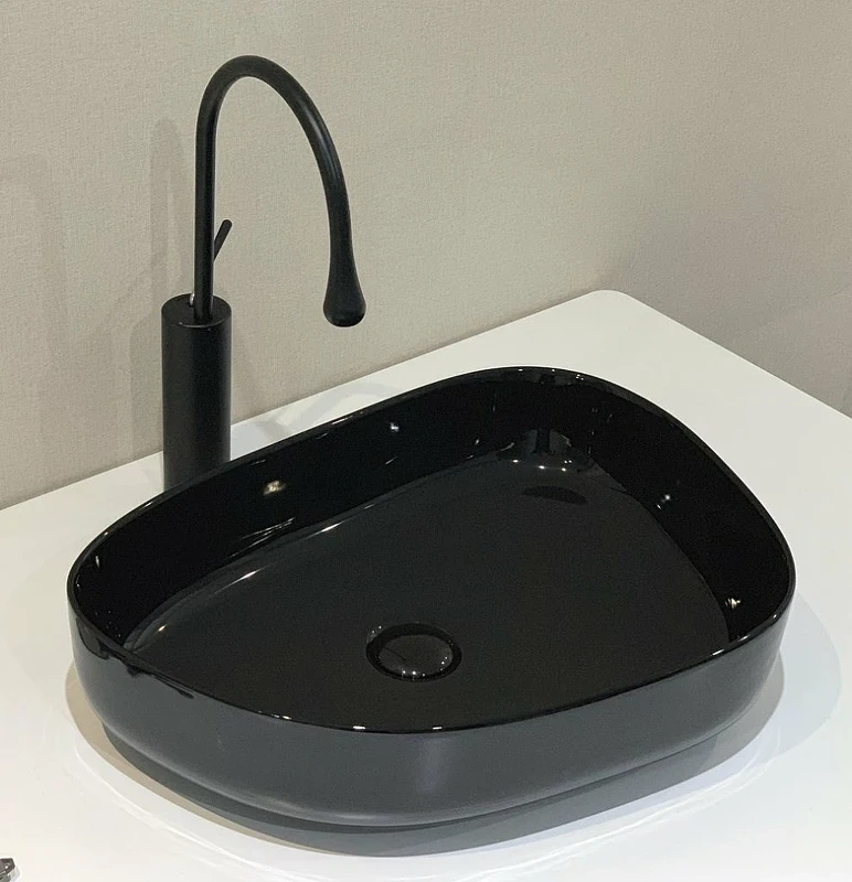 Раковина-чаша BelBagno 55 BB1435-NERO Черная фаянс накладная
