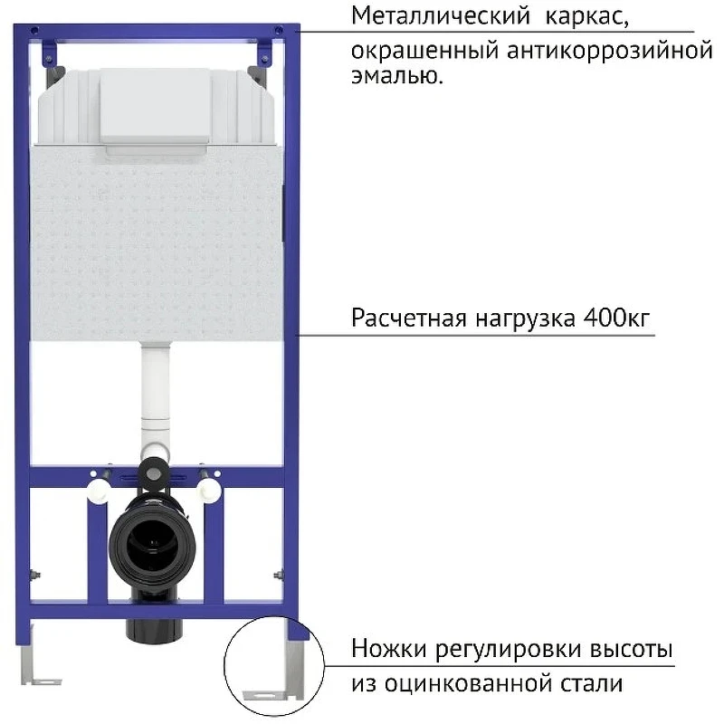 Инсталляция Berges Novum F2 040252 для унитаза с клавишей смыва Хром матовый нержавеющая сталь
