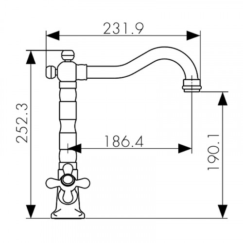 Смеситель для кухни Kaiser Carlson Style 44233 Хром латунь
