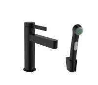 Смеситель для раковины Hansgrohe Finoris 76210670 с гигиеническим душем цвет Черный матовый
