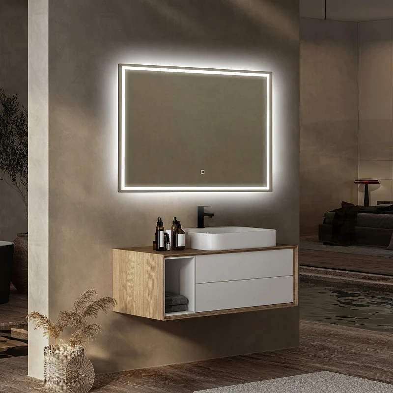 Зеркало Abber See 100 AG6115S-1.0 с подсветкой с сенсорным выключателем и диммером стекло