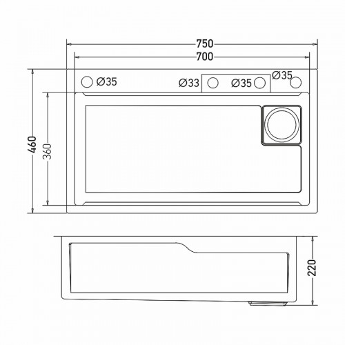 Кухонная мойка Mixline Pro 75 552104 цвет Черный графит