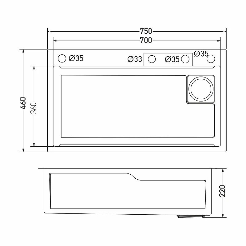 Кухонная мойка Mixline Pro 75 552104 цвет Черный графит