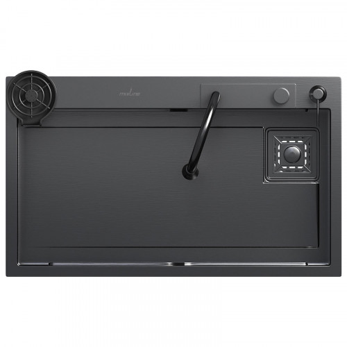 Кухонная мойка Mixline Pro 75 552104 цвет Черный графит