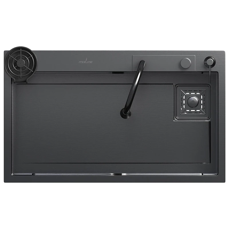 Кухонная мойка Mixline Pro 75 552104 цвет Черный графит