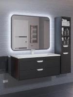 Зеркало Uperwood Modul 65 3049345671 с подсветкой цвет Черный с сенсорным выключателем и подогревом
