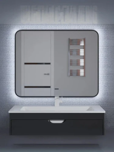 Зеркало Uperwood Modul 65 3049345671 с подсветкой цвет Черный с сенсорным выключателем и подогревом