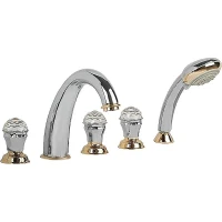 Смеситель на борт ванны Migliore Korona Swarovski ML.KRN-4780.CRDO цвет Хром Золото